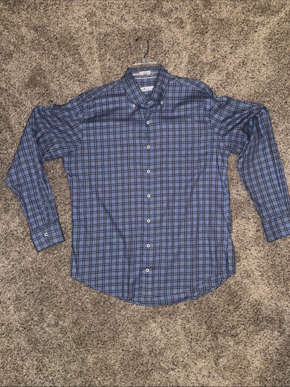 Peter Millar Amble Cotton/Cashmere Sport Button-Down Men's Shirt Sz L